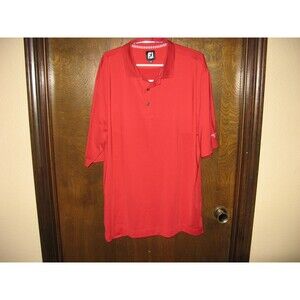 Mens Footjoy Red Polo Golf Shirt Size XL PRETTY NICE